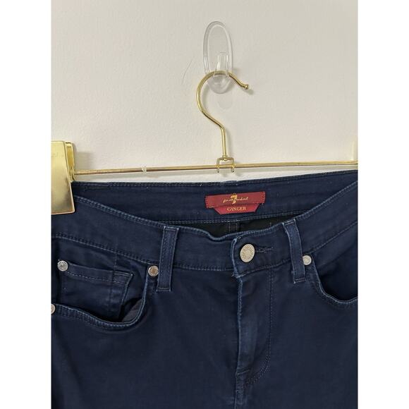 7 For All Mankind The Low Rise Ginger Flared Wide Leg Jean Size 26 Blue Denim - Picture 2 of 10